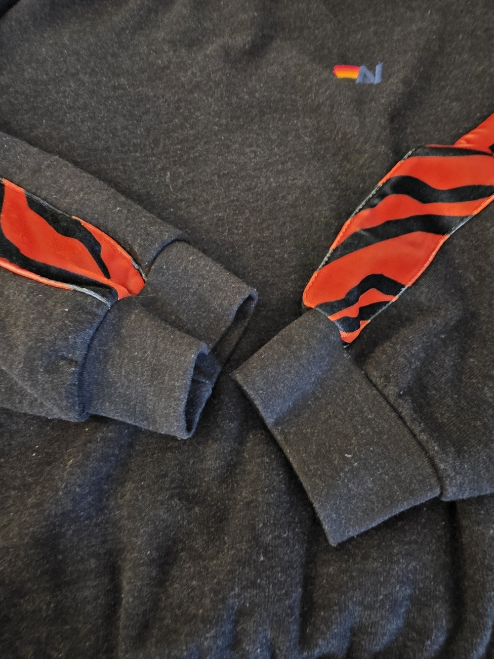 Aviator Nation AV Jogger Set with Orange Tiger-Stripe Velvet Trim - Picture 9 of 16